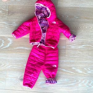 The North Face reversible jacket and snow pants.